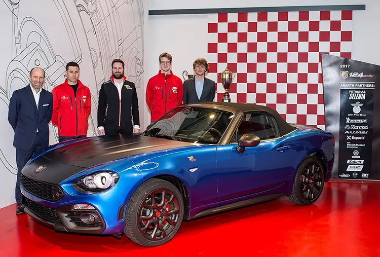 Luca Napolitano, Head of EMEA Fiat and Abarth Brand, Fabrizio Andolfi jr, Cosimo Barberini, Andrea Modanesi e Fabio Migliavacca, Head of Racing Abarth (02/2018)